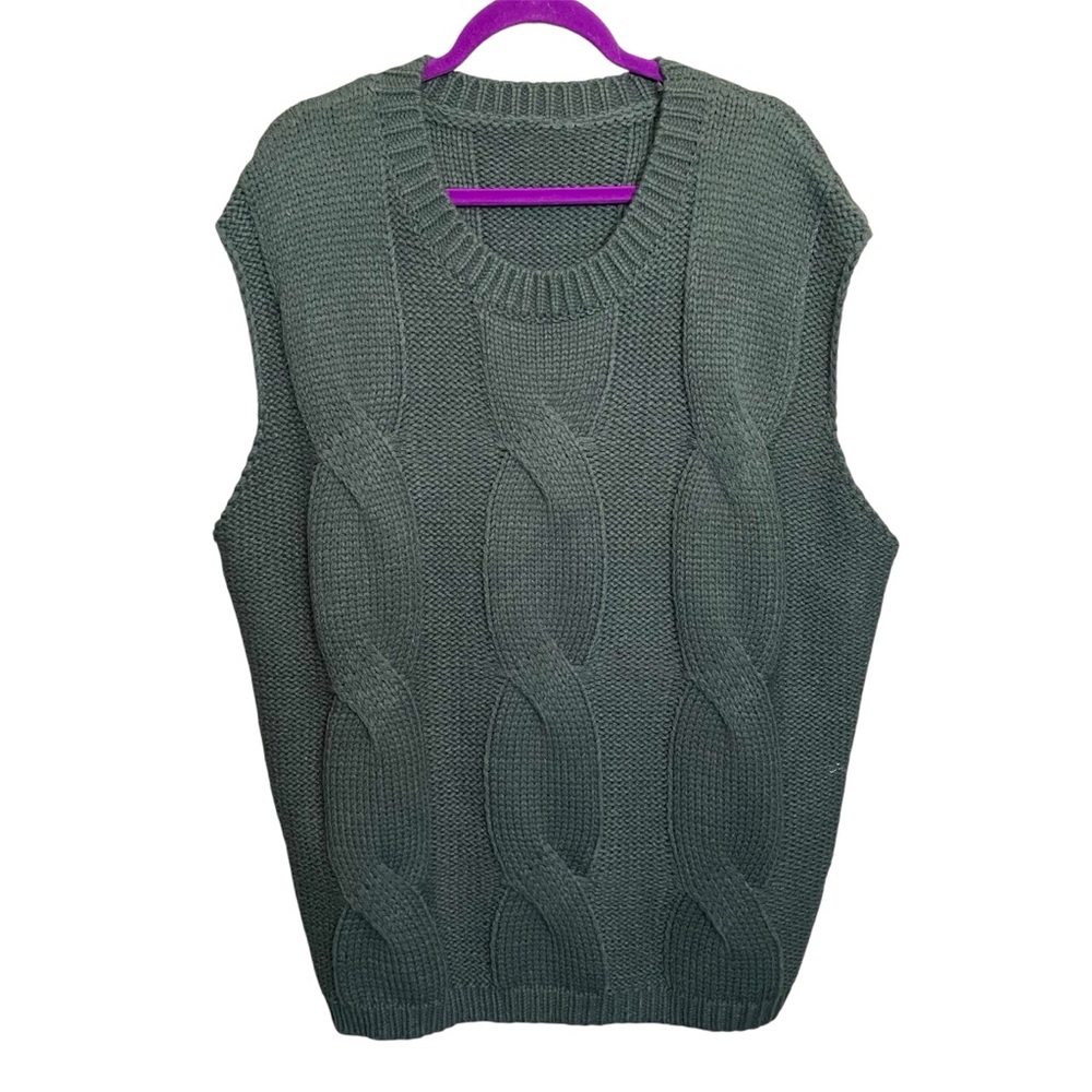 CIDER Knit Sweater Vest Heavy Duty Gray NWT